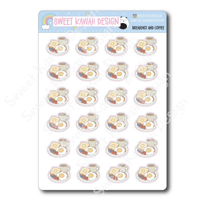 Kawaii Breakfast and Coffee Stickers