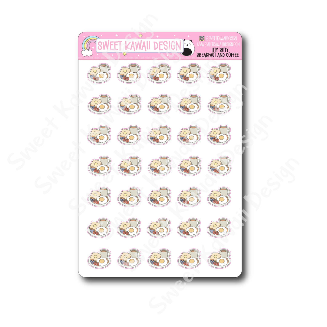 Kawaii Breakfast and Coffee Stickers