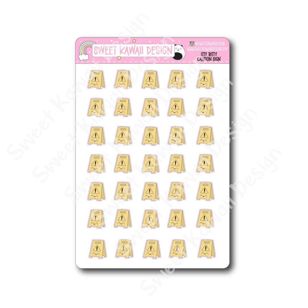 Kawaii Caution Sign Stickers