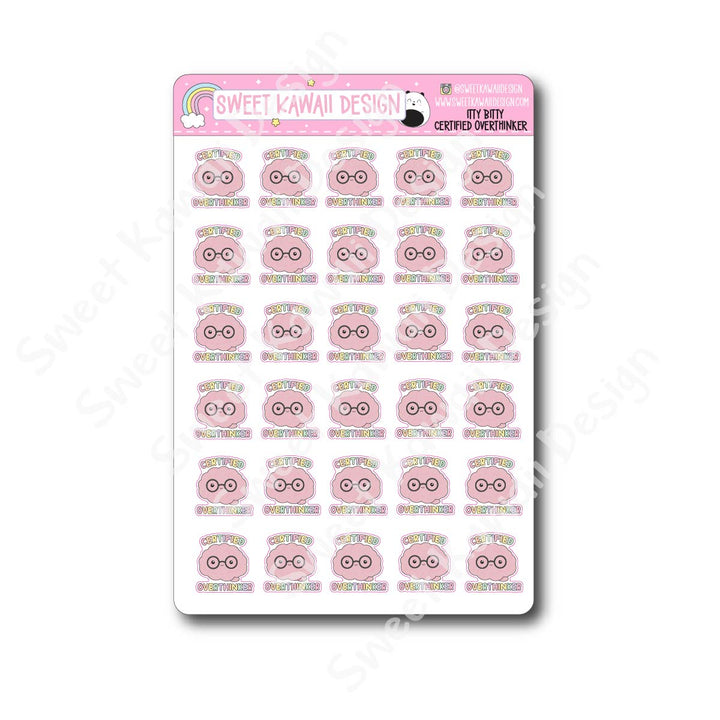 Kawaii Certified Overthinker Stickers