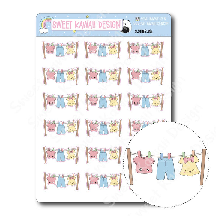 Kawaii Clothesline Stickers