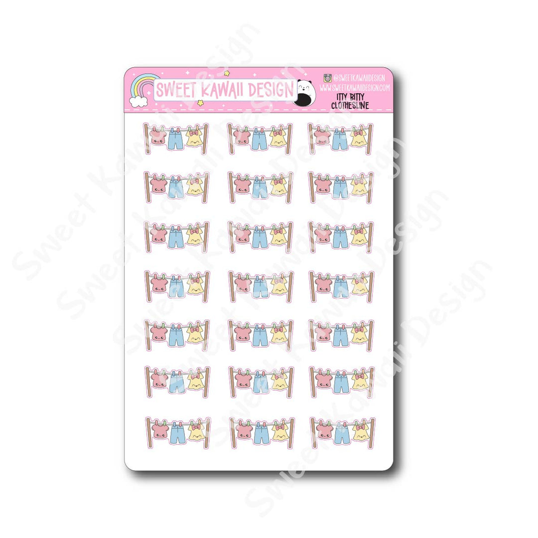 Kawaii Clothesline Stickers