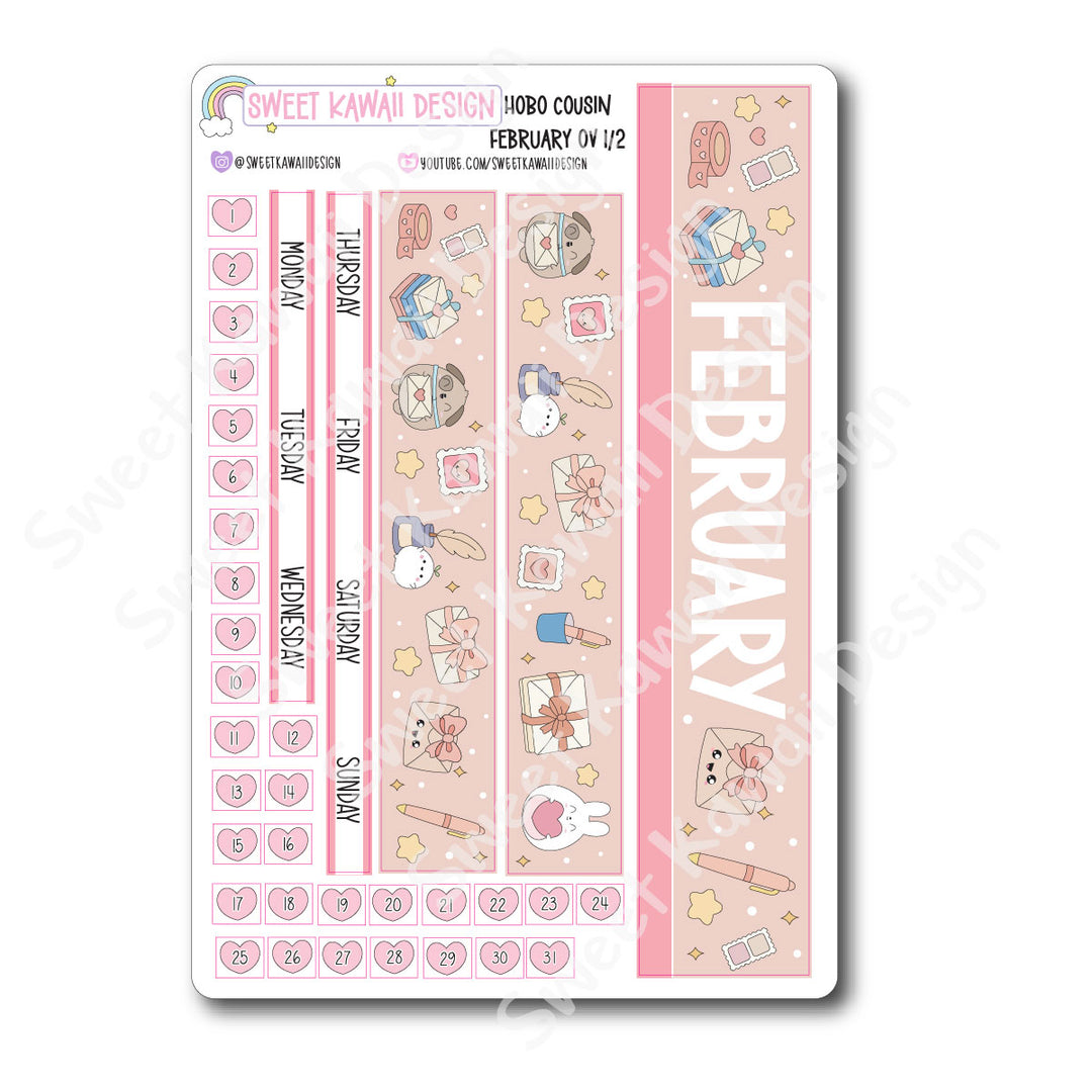 February 2026 Monthly Overview Stickers - Hobo COUSIN