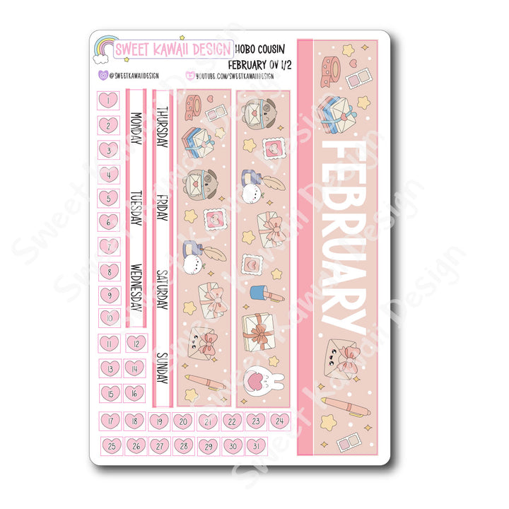 February 2026 Monthly Overview Stickers - Hobo COUSIN