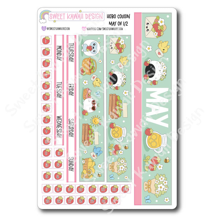 May 2026 Monthly Overview Stickers - Hobo COUSIN