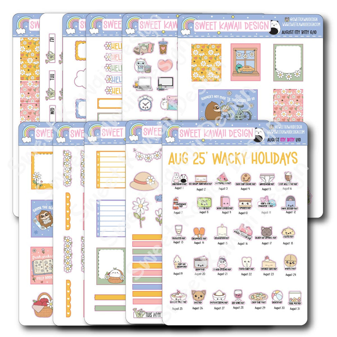ITTY BITTY August 2025 Planner Bundle