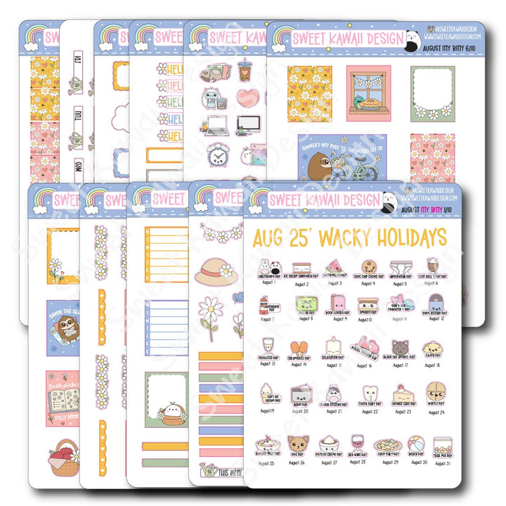 ITTY BITTY August 2025 Planner Bundle