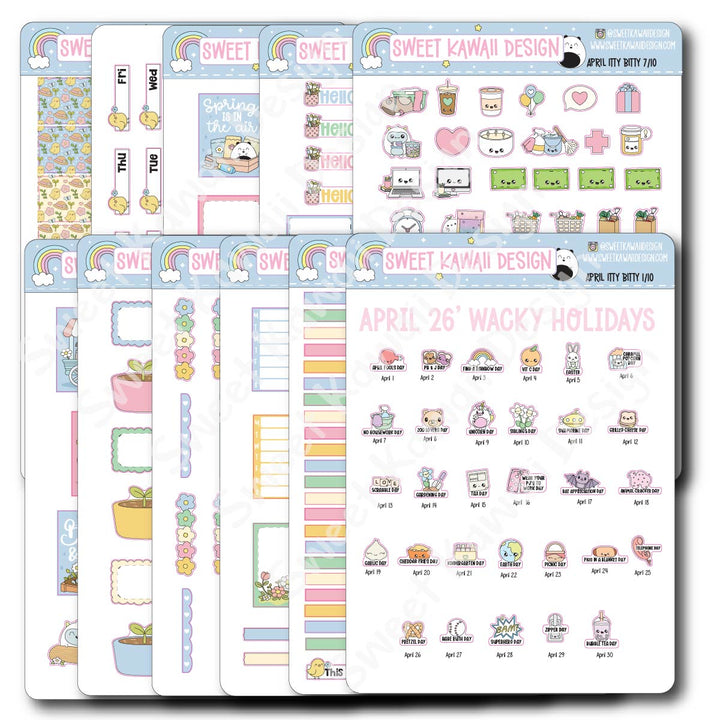 ITTY BITTY April 2026 Planner Bundle