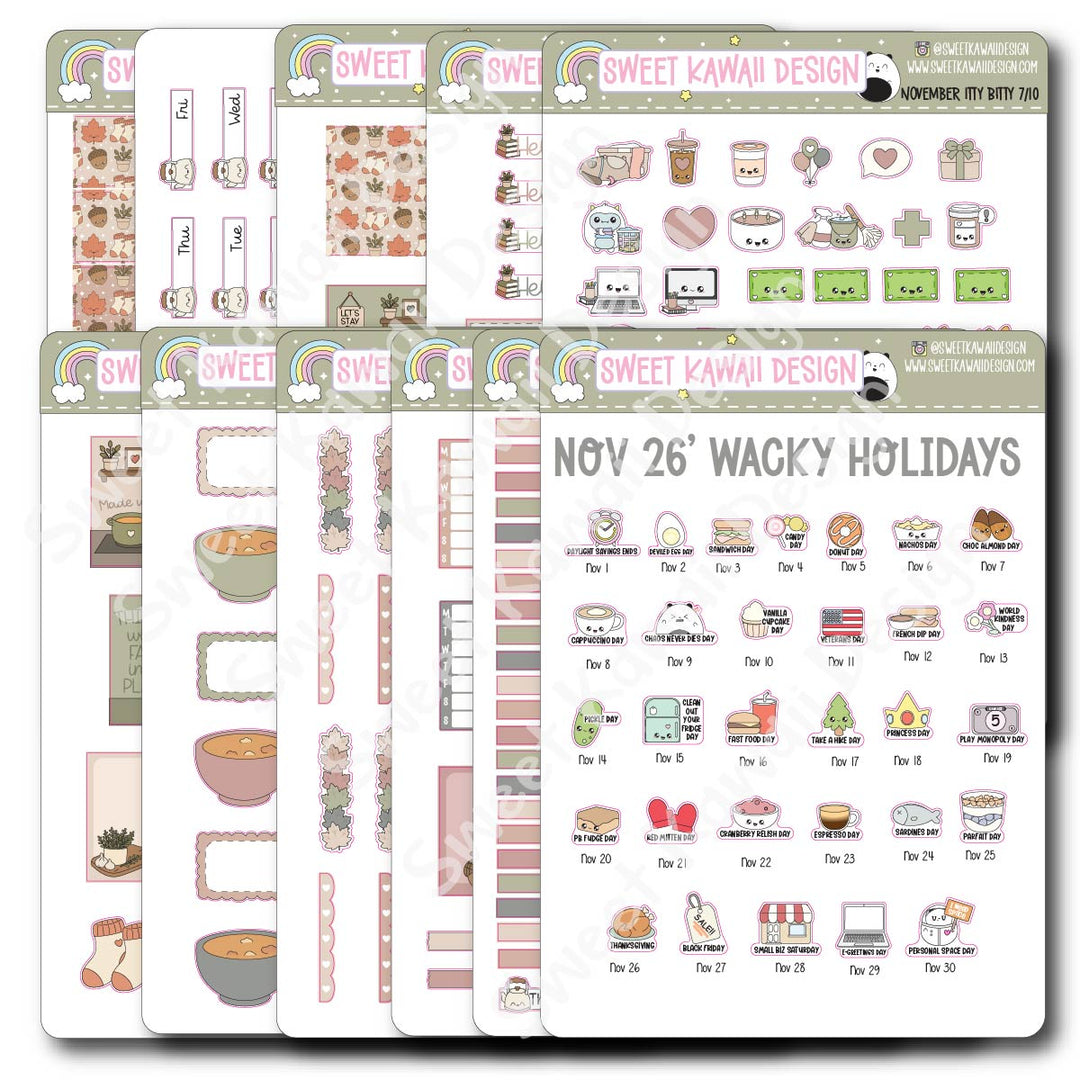 ITTY BITTY November 2026 Planner Bundle