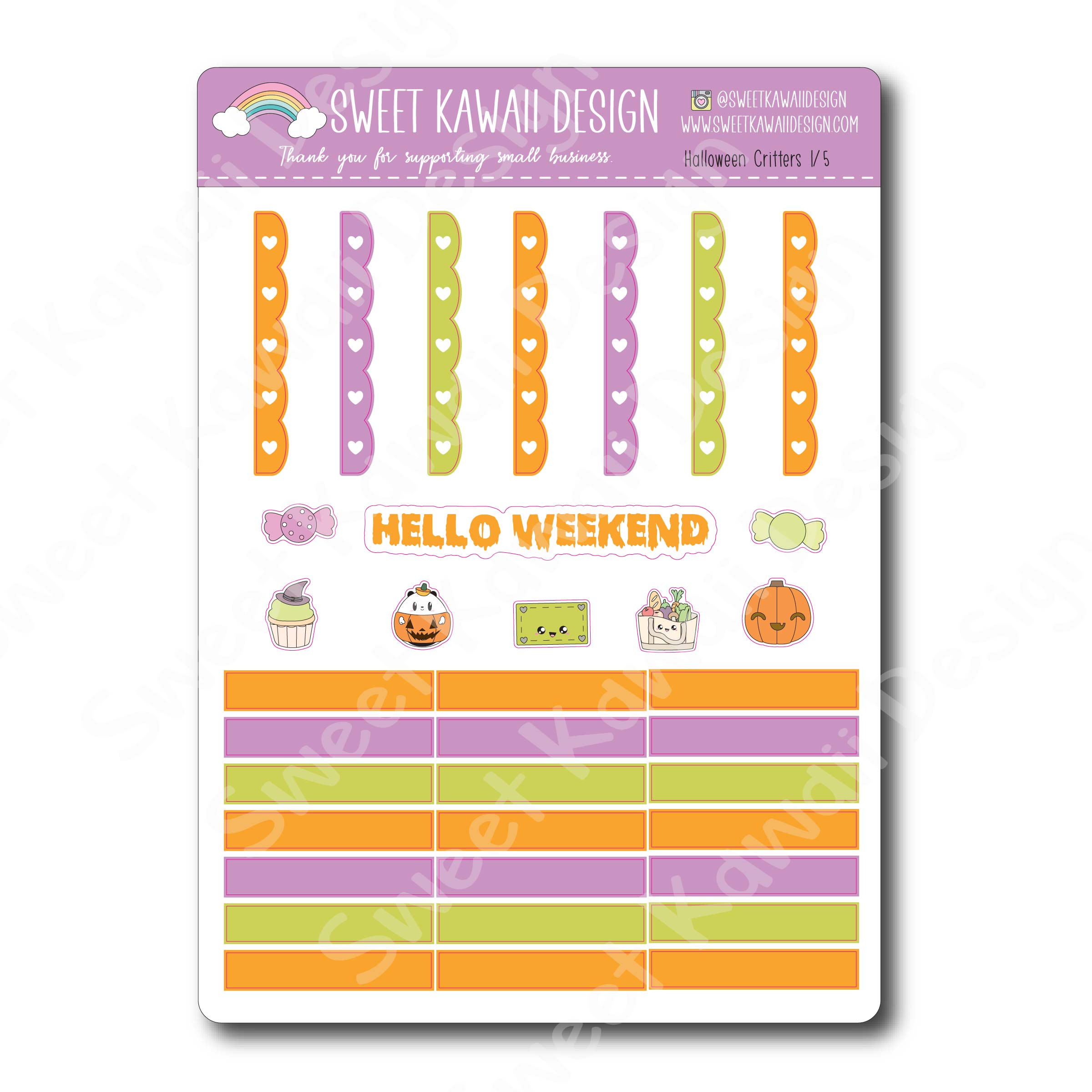 Weekly Kit  - Halloween Critters - SIZE OPTIONS AVAILABLE