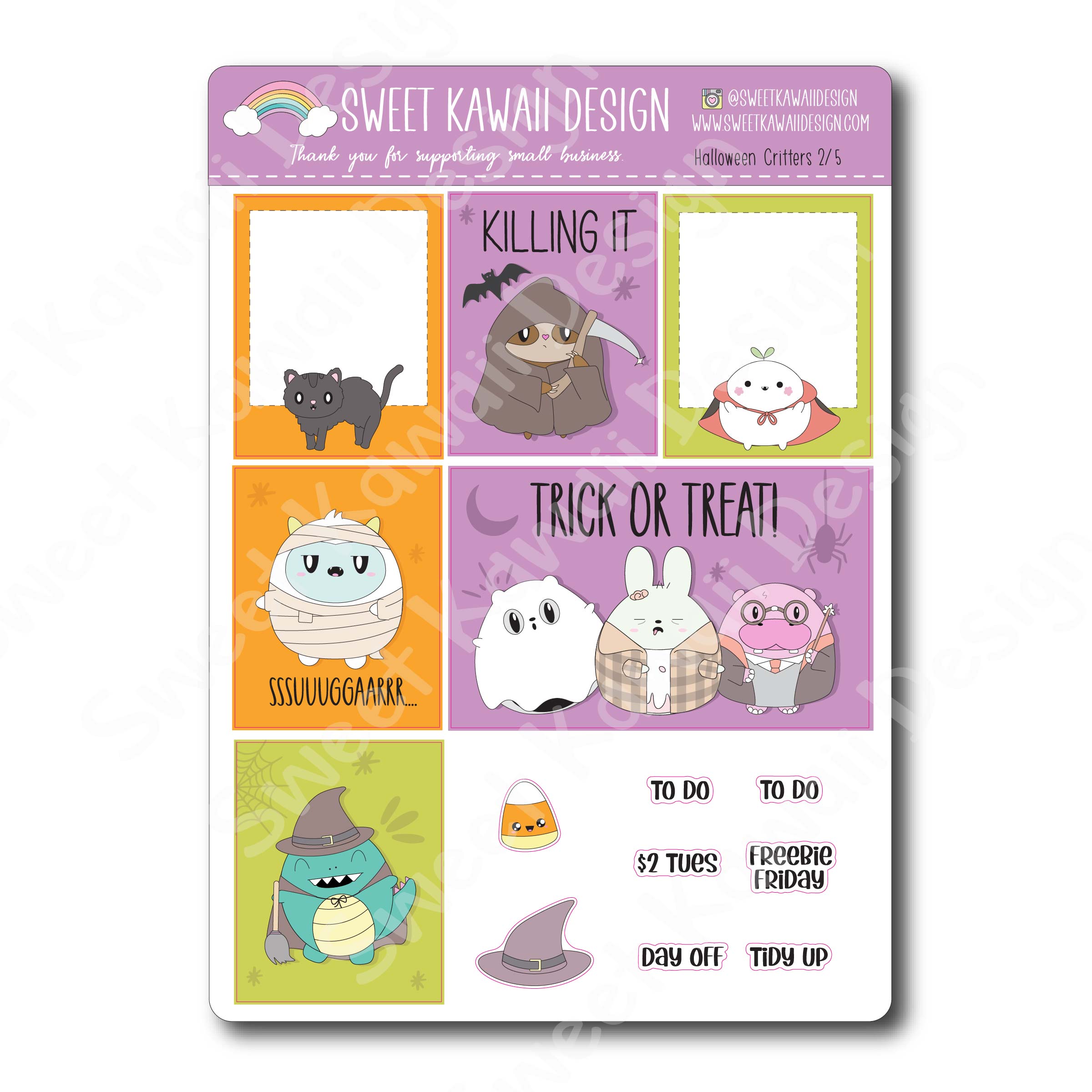 Weekly Kit  - Halloween Critters - SIZE OPTIONS AVAILABLE