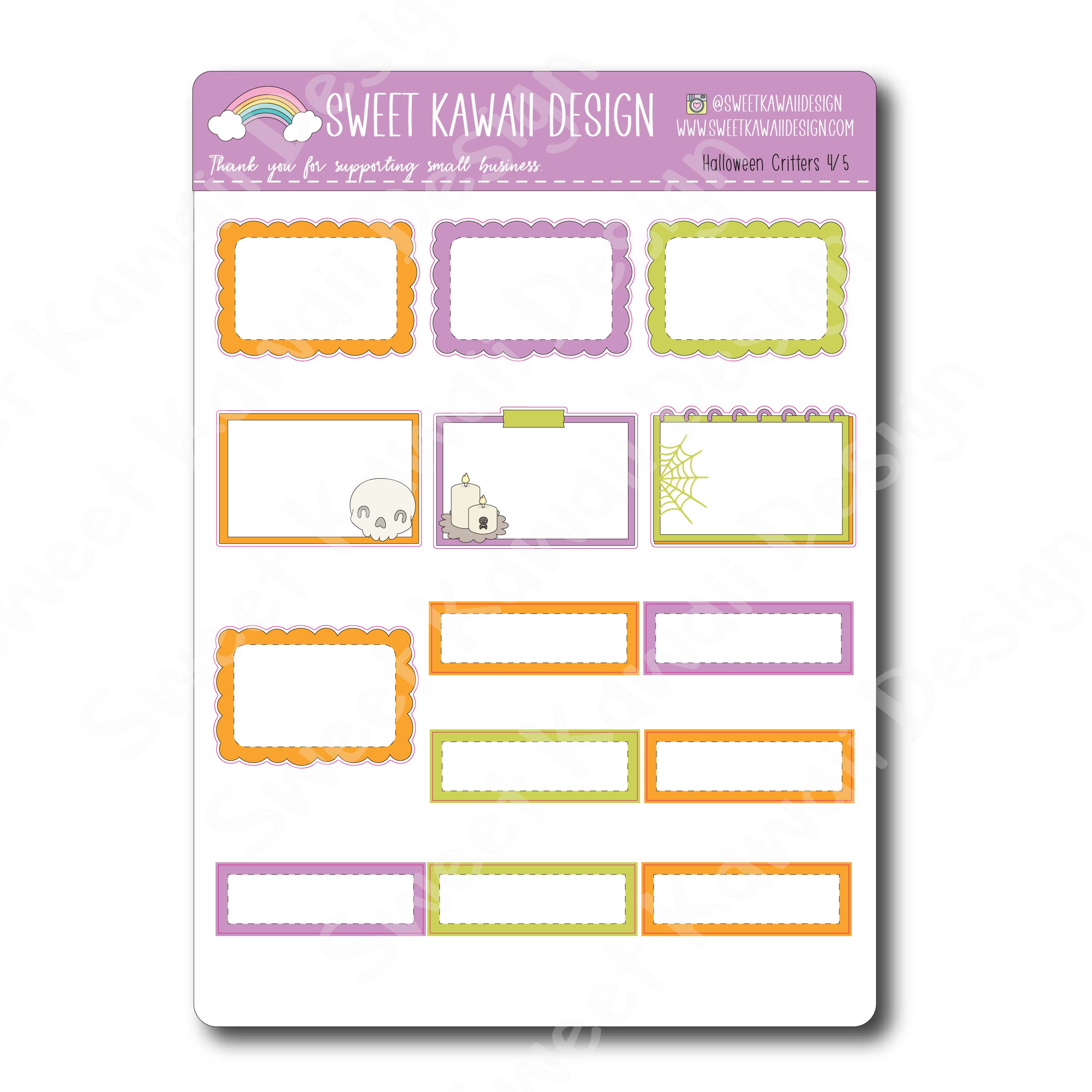Weekly Kit  - Halloween Critters - SIZE OPTIONS AVAILABLE