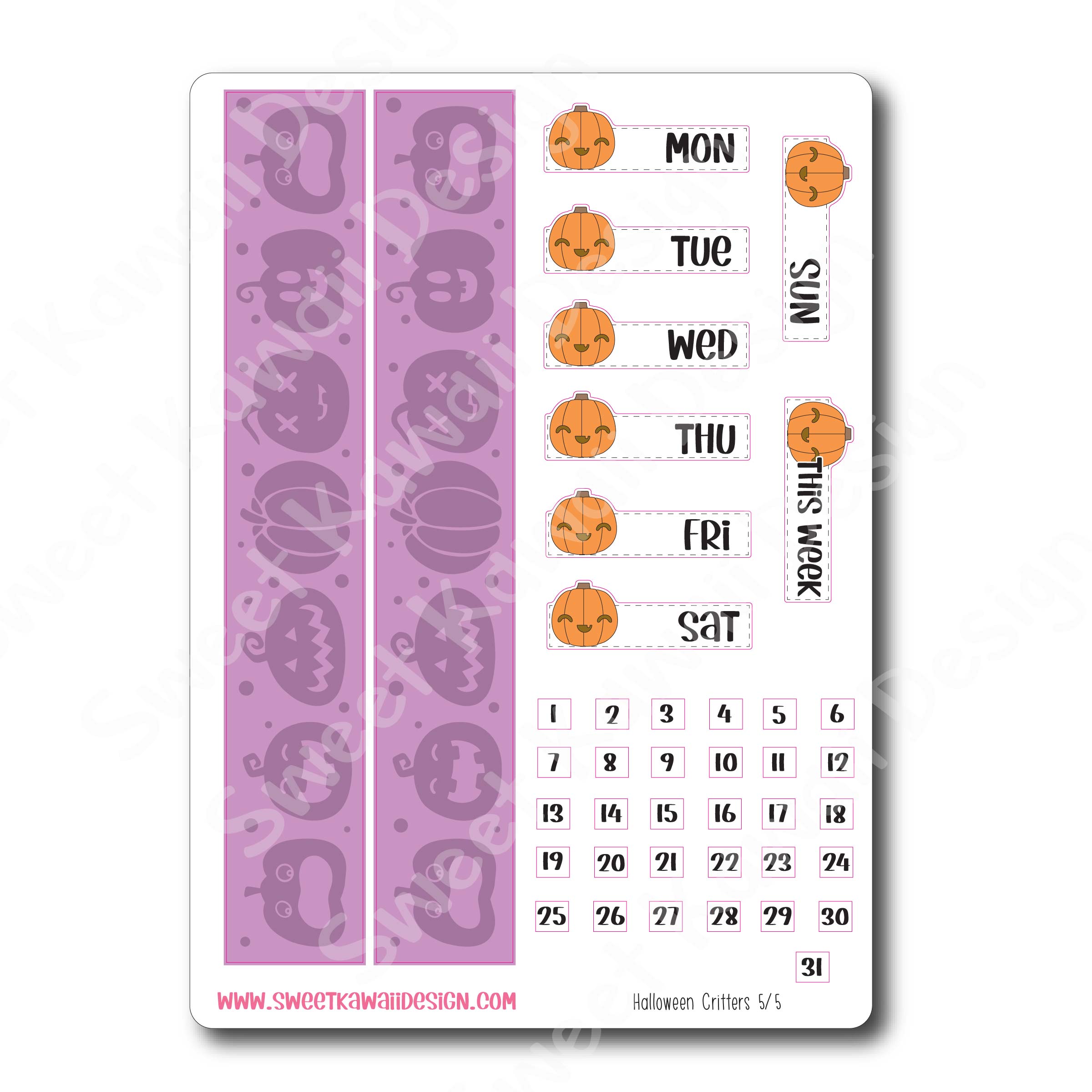 Weekly Kit  - Halloween Critters - SIZE OPTIONS AVAILABLE