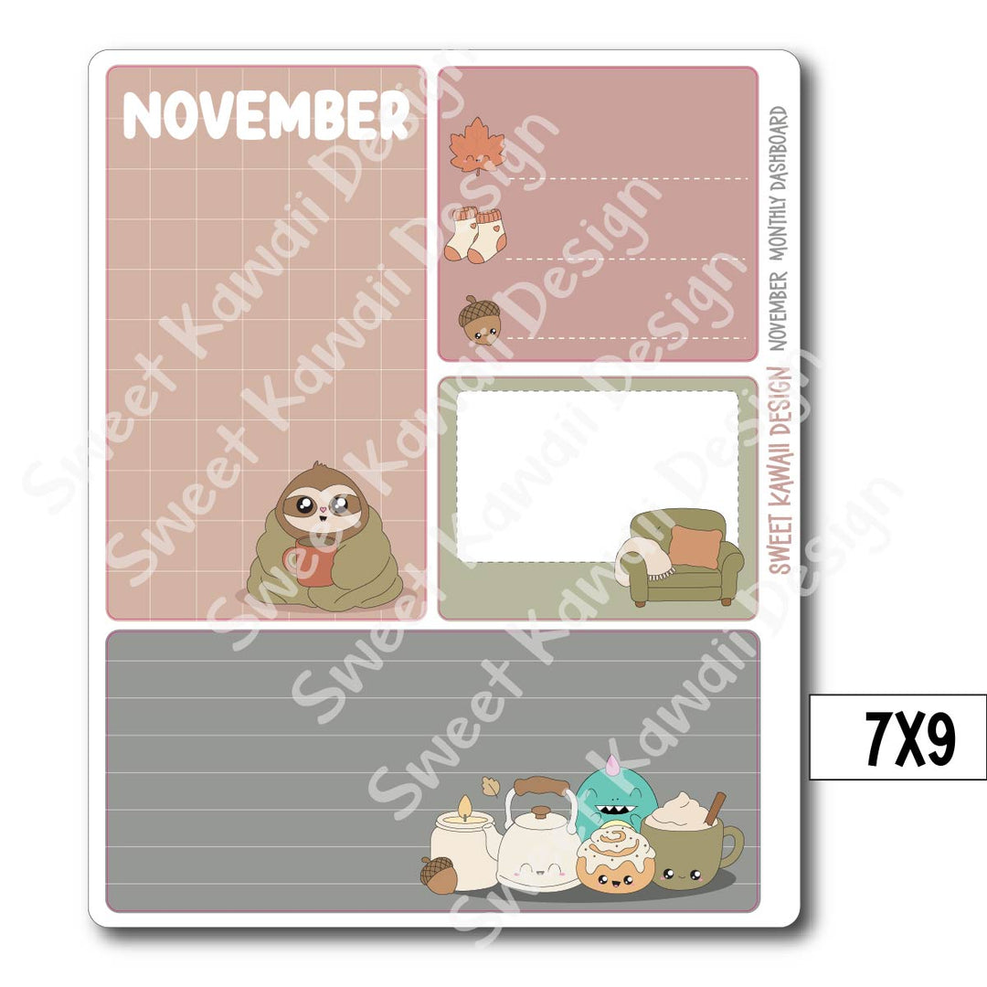 Kawaii Monthly Dashboard - November - Sizes Available