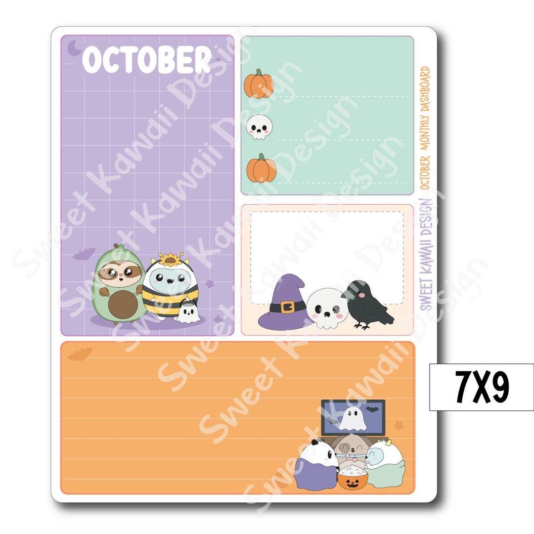 Kawaii Monthly Dashboard - October - Sizes Available