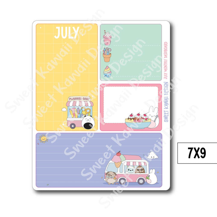 Kawaii Monthly Dashboard - July - Sizes Available