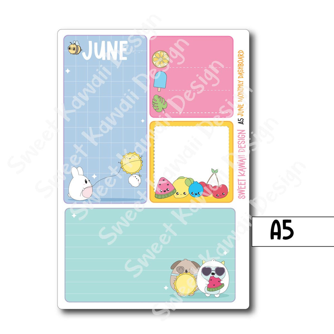 Kawaii Monthly Dashboard - June - Sizes Available
