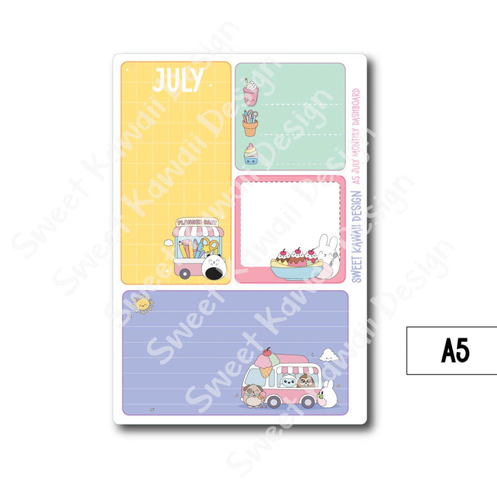 Kawaii Monthly Dashboard - July - Sizes Available