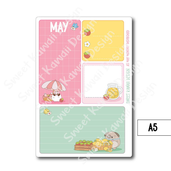 Kawaii Monthly Dashboard - May - Sizes Available