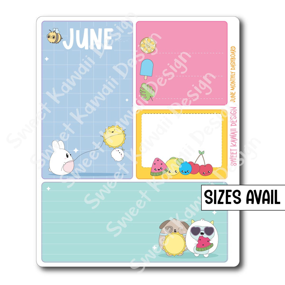 Kawaii Monthly Dashboard - June - Sizes Available