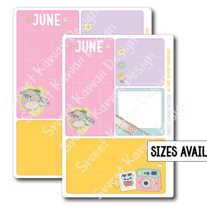 Kawaii Monthly Dashboard - June - Sizes Available