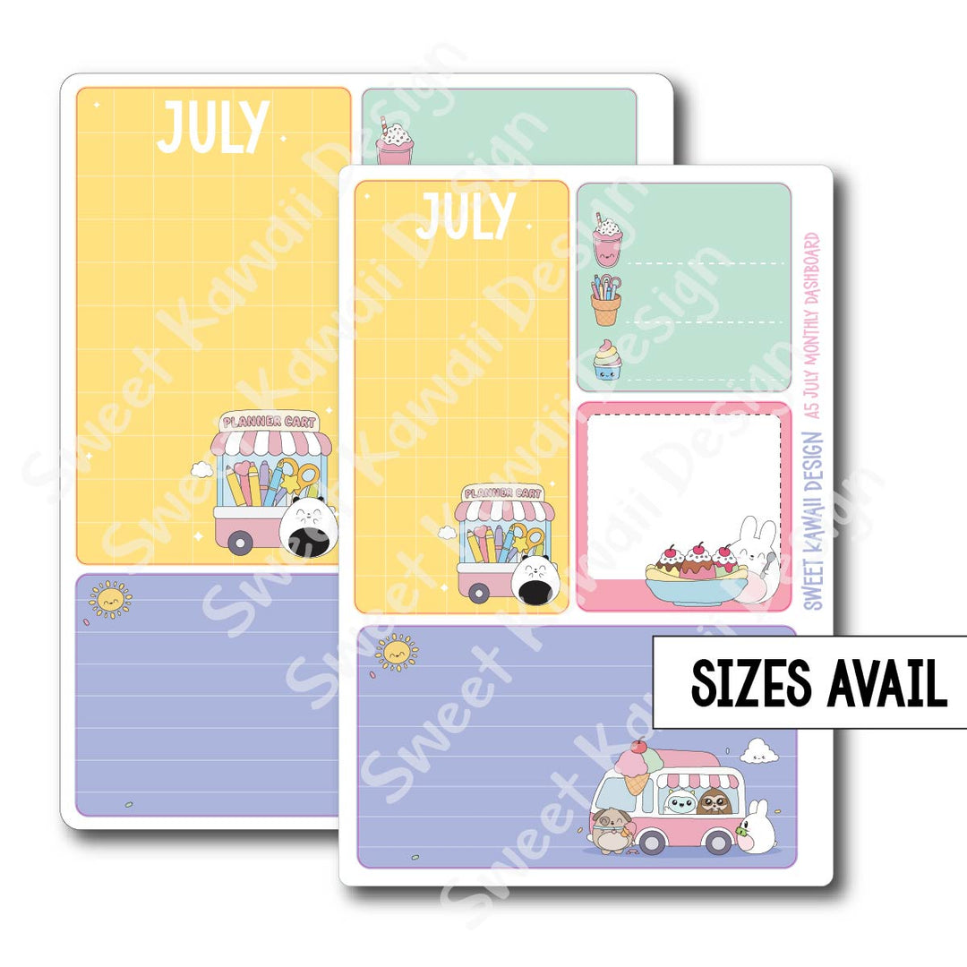 Kawaii Monthly Dashboard - July - Sizes Available