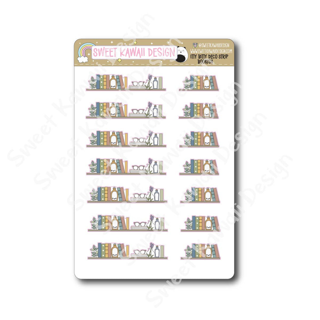 Kawaii Deco Strip Stickers (washi strip/border) - Bookish