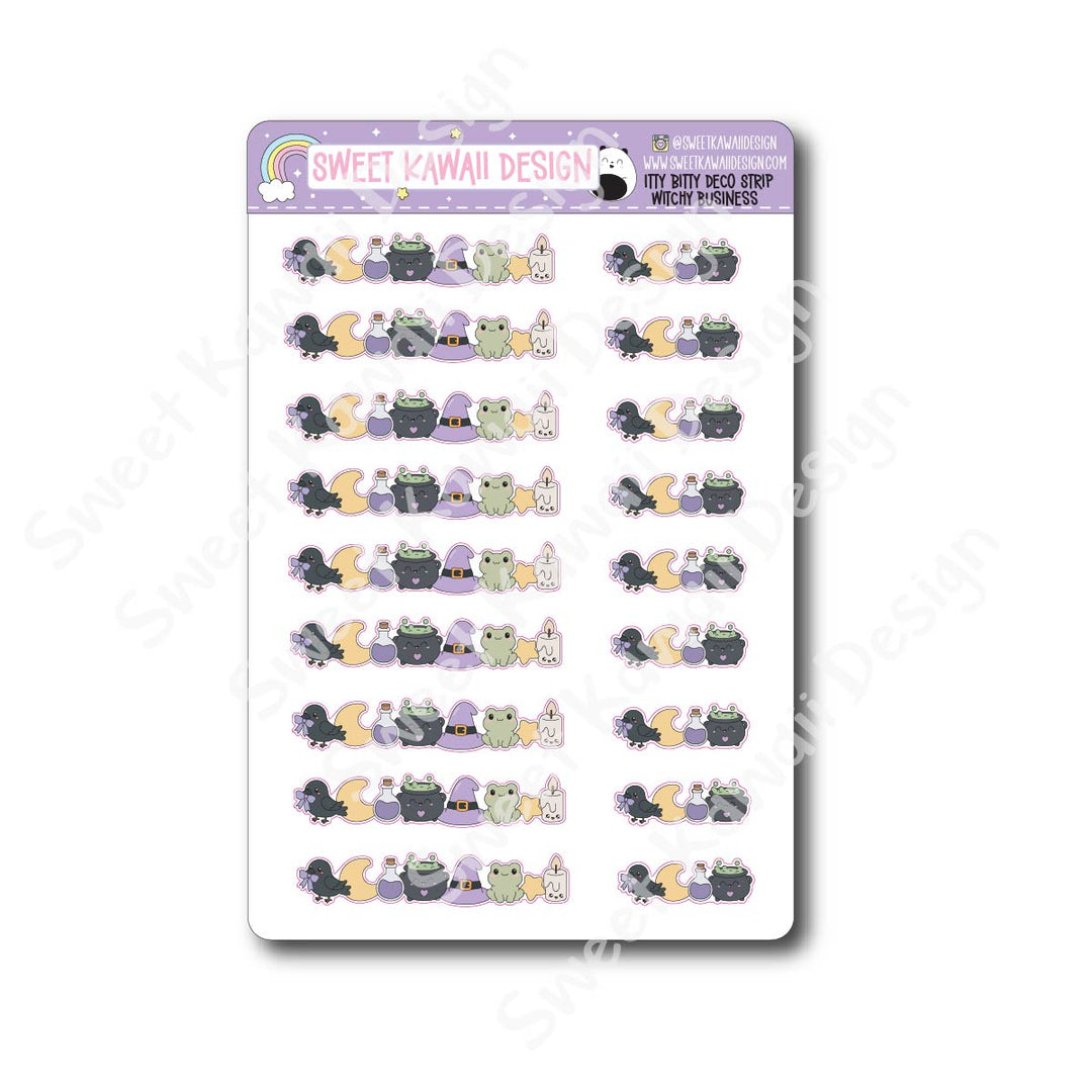 Kawaii Deco Strip Stickers (washi strip/border) - Witchy Business
