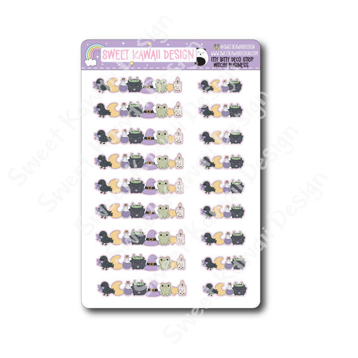Kawaii Deco Strip Stickers (washi strip/border) - Witchy Business