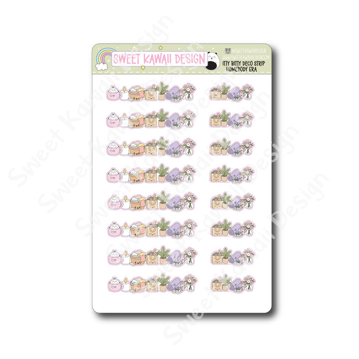 Kawaii Deco Strip Stickers (washi strip/border) - Homebody Era