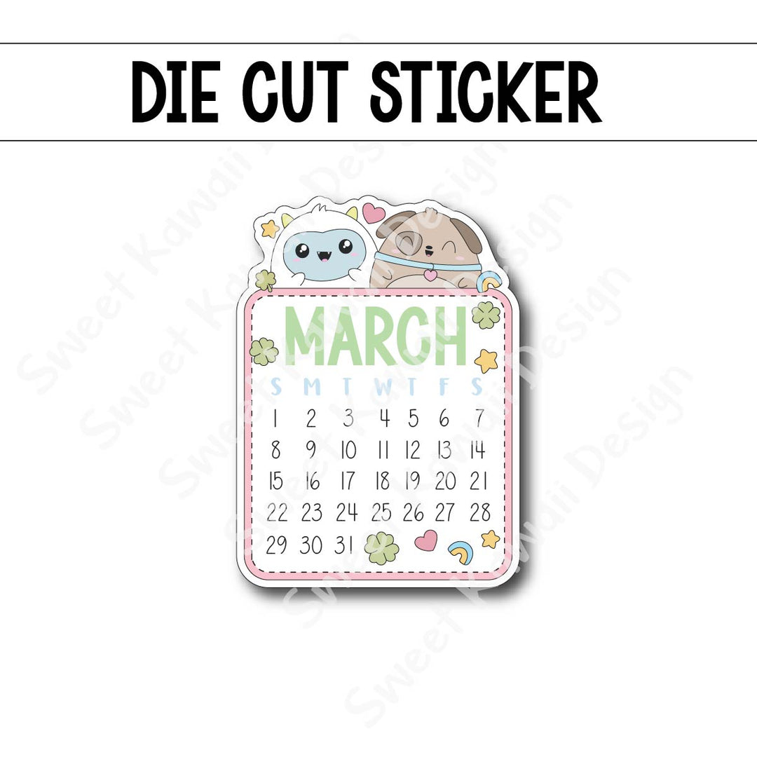 March 2026 Monthly Die Cut Sticker