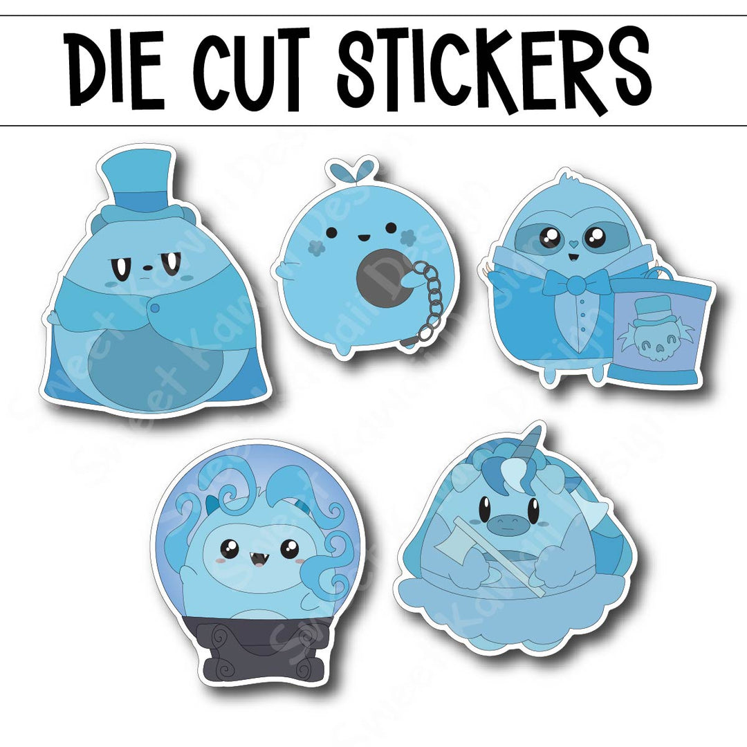 Kawaii Haunted Mansion Diecut Sticker Set