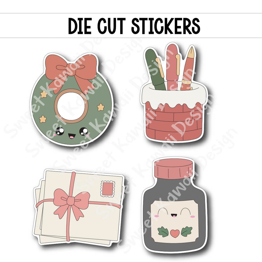 Kawaii Letters to Santa Diecut Sticker Set
