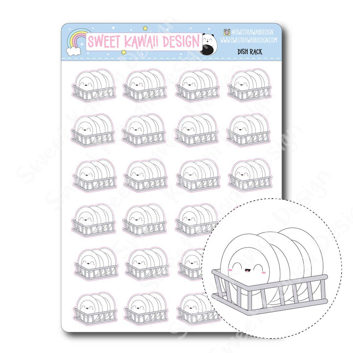 Kawaii Dish Rack Stickers