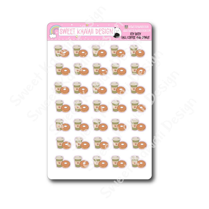 Kawaii Fall Coffee and Donut Stickers
