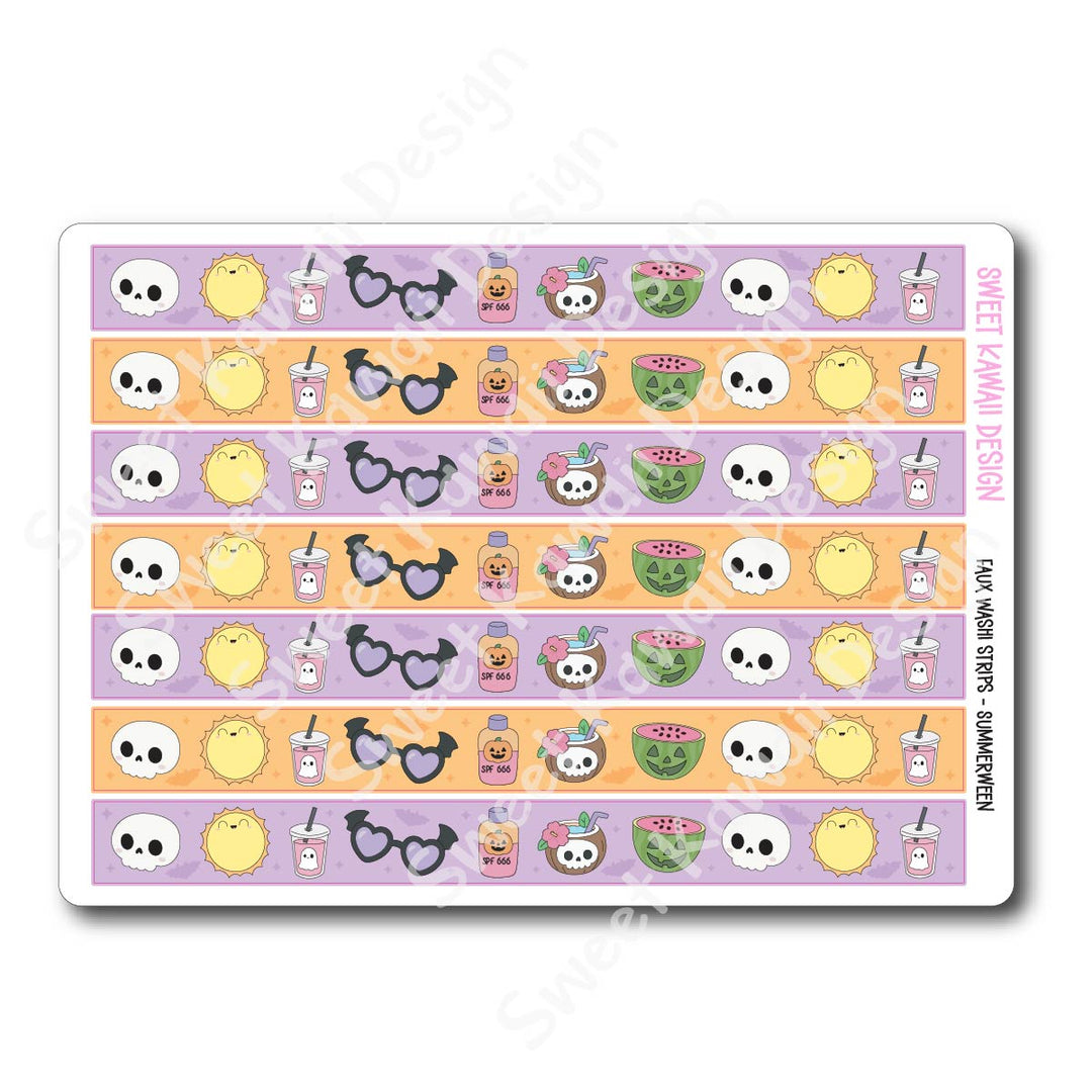 Kawaii Faux Washi Strips - Summerween