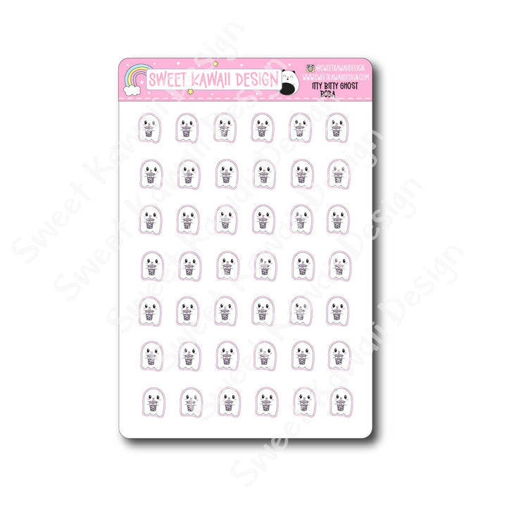 Kawaii Ghost Stickers - Boba