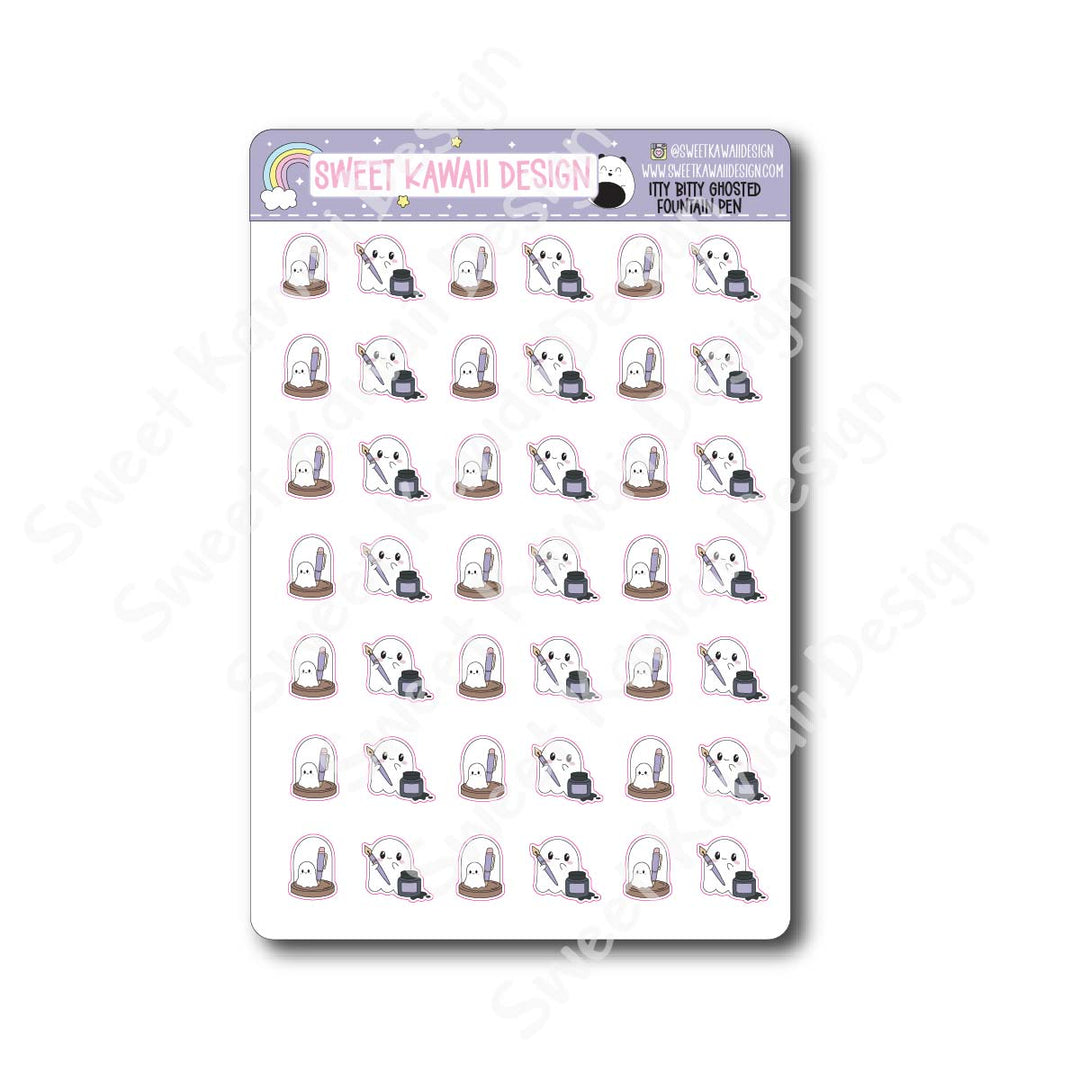 Kawaii Ghosted Stickers - Fountain Pen