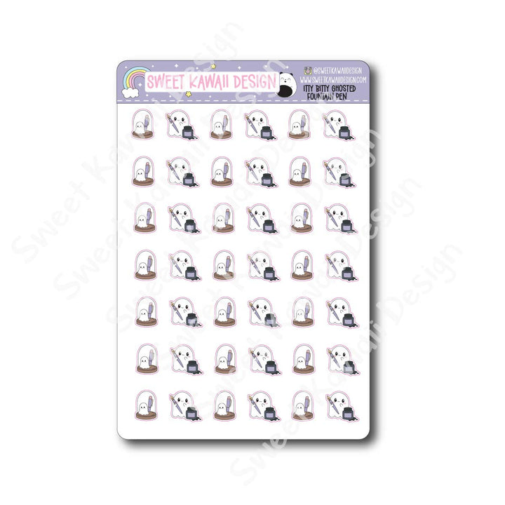 Kawaii Ghosted Stickers - Fountain Pen
