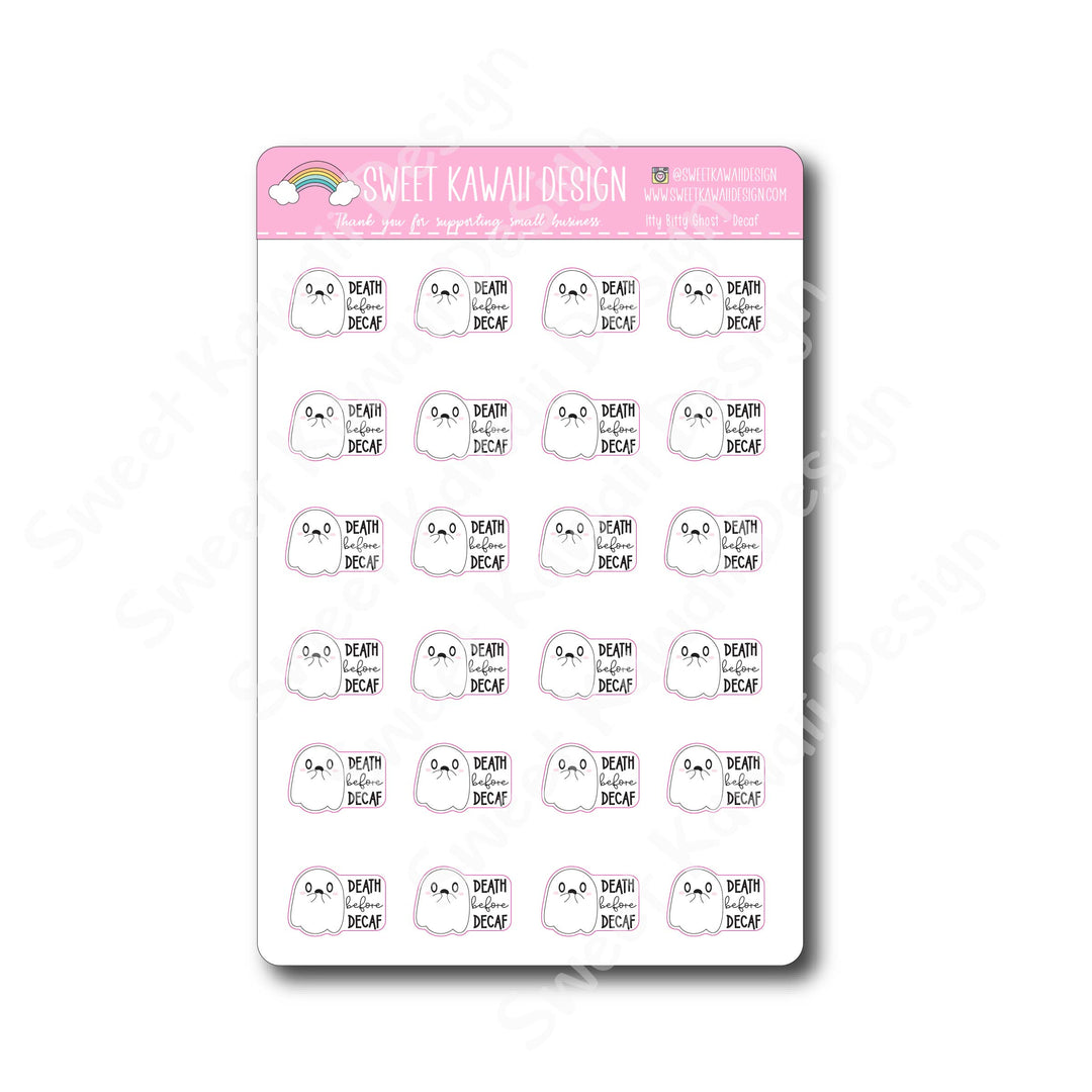 Kawaii Ghosts Stickers - Decaf