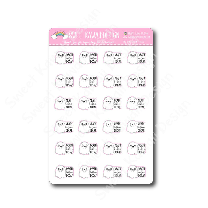 Kawaii Ghosts Stickers - Decaf