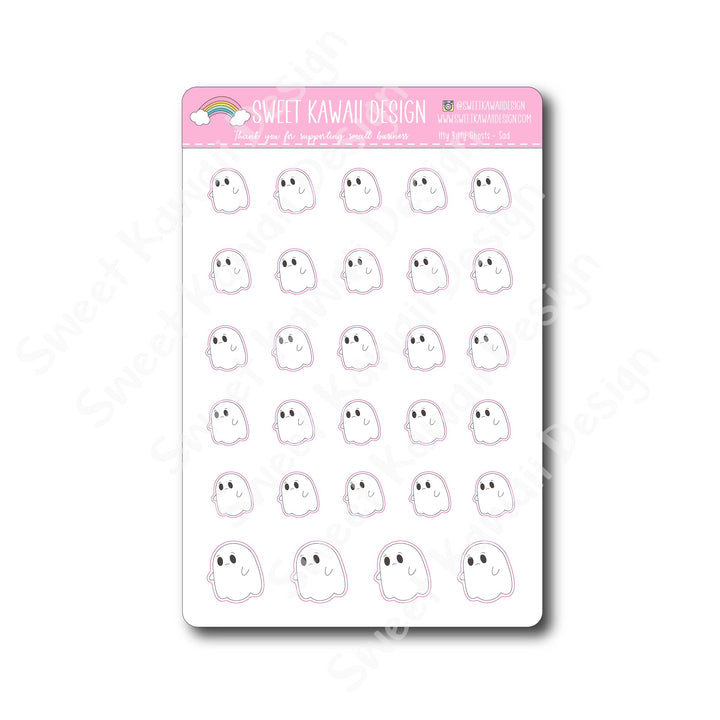 Kawaii Ghosts Stickers - Sad