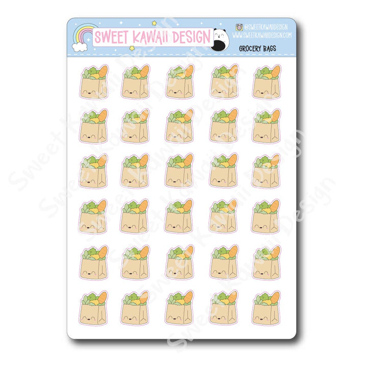 Kawaii Grocery Bag Stickers