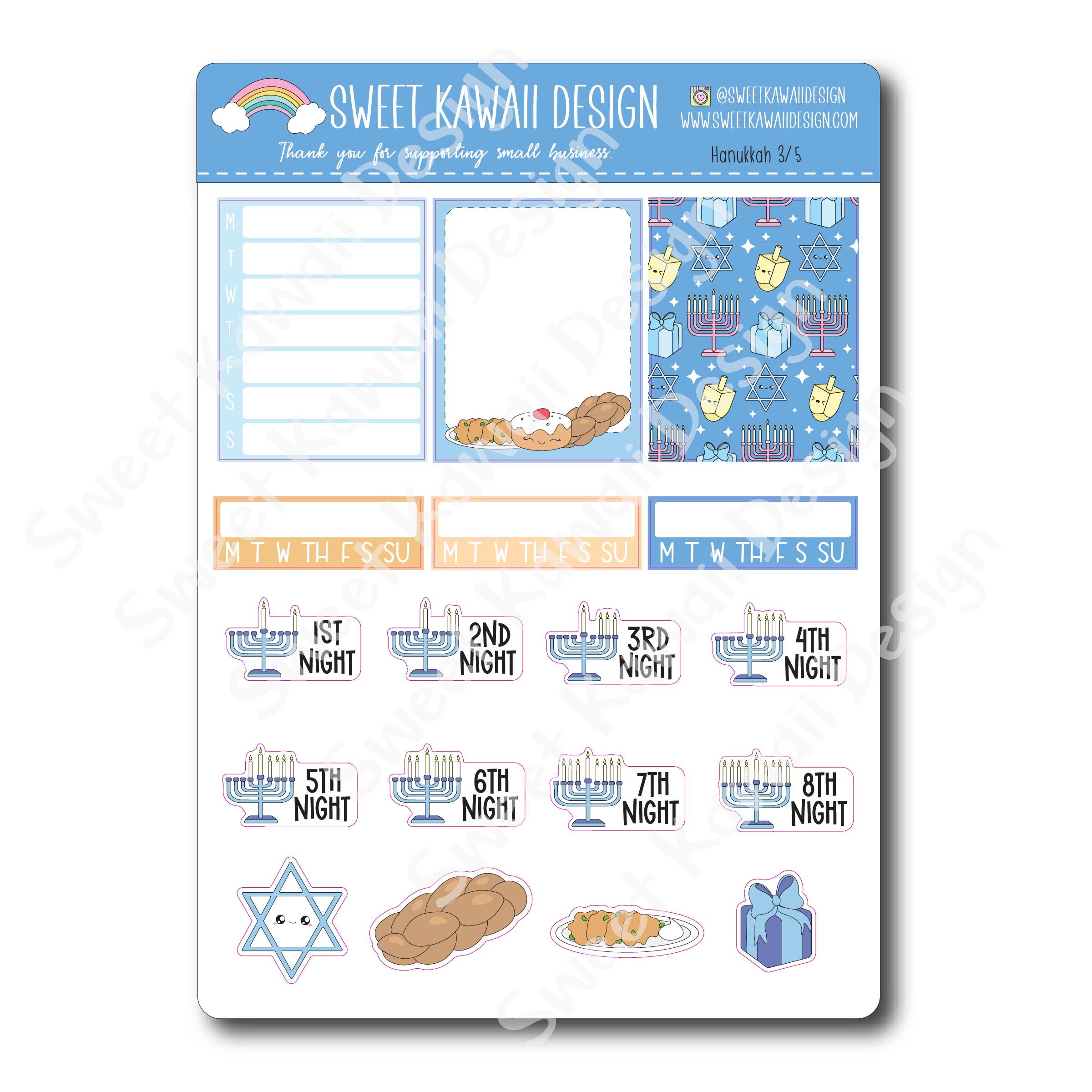 Weekly Kit  - Hanukkah - SIZE OPTIONS AVAILABLE