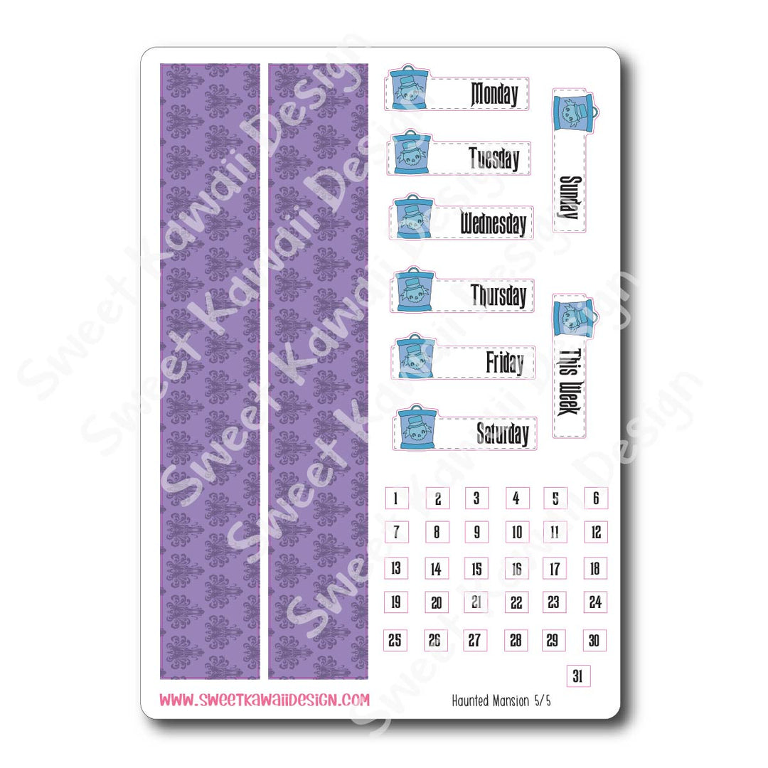 Weekly Kit  - Haunted Mansion - SIZE OPTIONS AVAILABLE