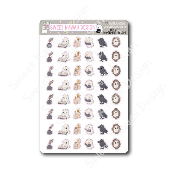 Kawaii Haunted Library Stickers - Mixed Deco