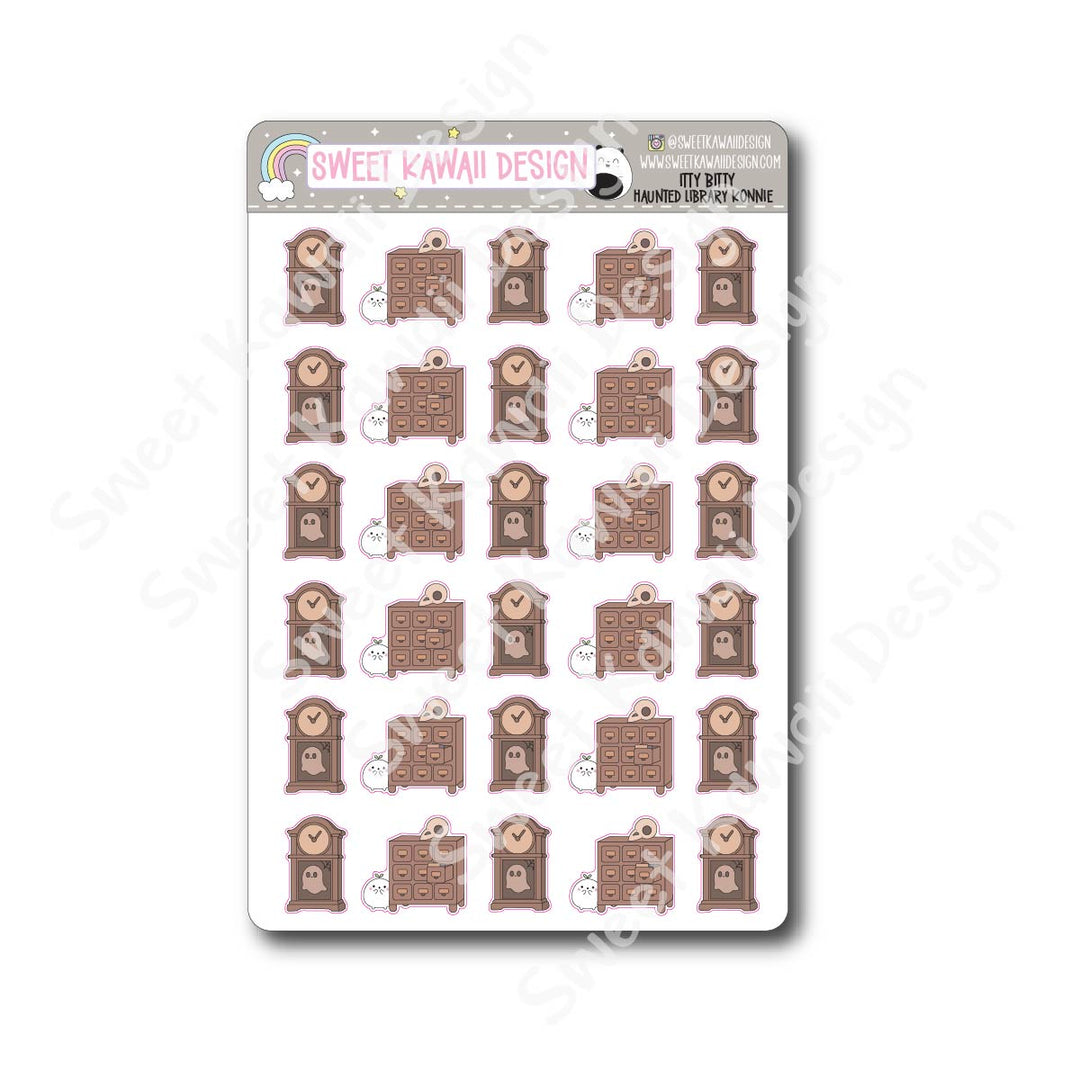 Kawaii Haunted Library Stickers - Konnie