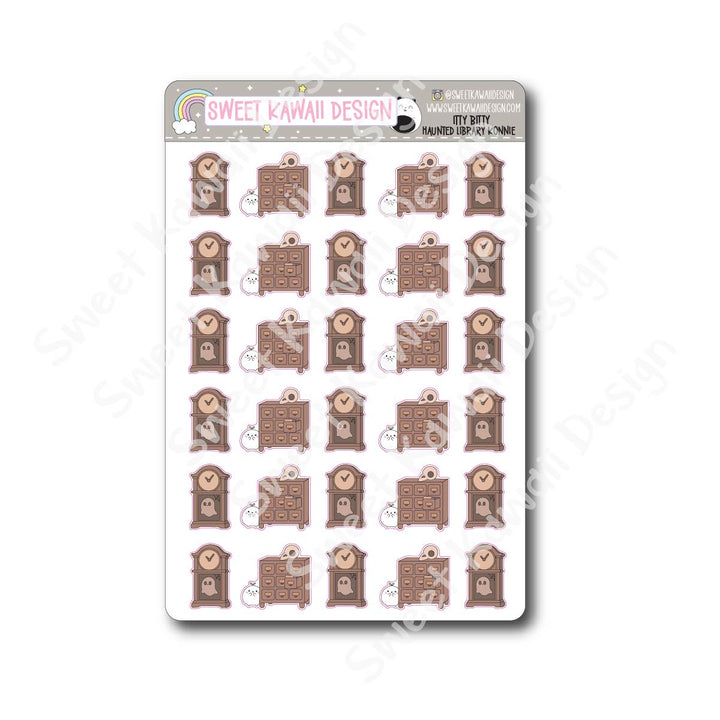 Kawaii Haunted Library Stickers - Konnie