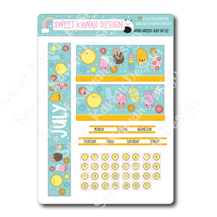 July 2025 Monthly Overview Stickers - HOBONICHI WEEKS