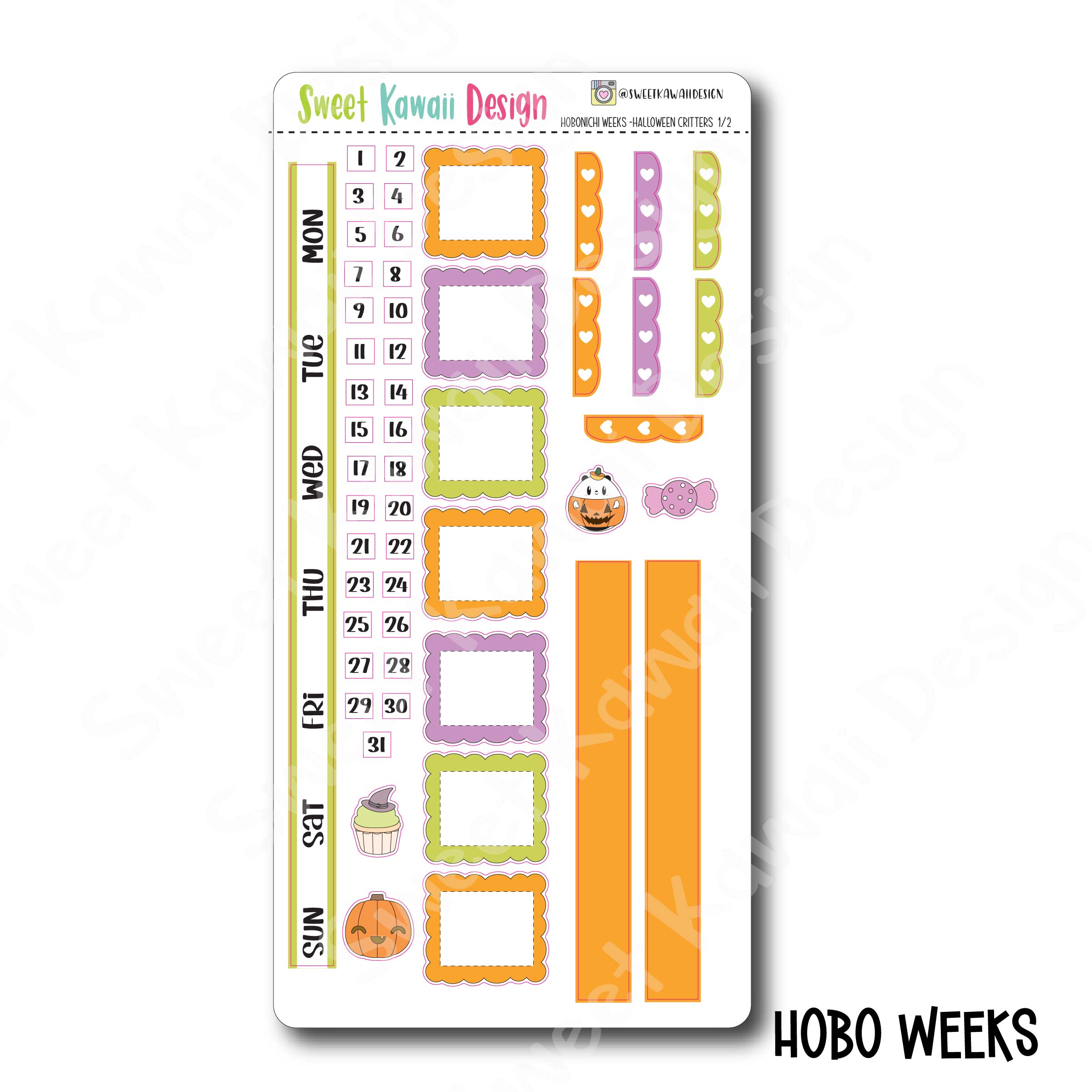 Weekly Kit  - Halloween Critters - SIZE OPTIONS AVAILABLE